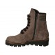 Botin para mujer con cordones, elasticos y cremallera en gamuza gris pardo cuña 3 - Tallas disponibles:  33, 34, 43