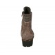 Stivaletto stringato da donna con cerniera ed elastico in camoscio taupe zeppa 3 - Misure disponibili: 33, 34, 43
