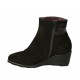 Stivaletto da donna con plantare estraibile e cerniera in camoscio, vernice e pelle stampata nera zeppa 5 - Misure disponibili: 31, 42, 43