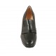 Zapato cerrado para mujer con plataforma en piel negra tacon 8 - Tallas disponibles:  42, 43
