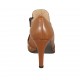 Zapato puntiagudo para mujer con cremallera y tachuelas en piel de color cuero tacon 7 - Tallas disponibles:  42, 43