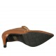 Chaussure fermée à bout pointu pour femmes avec fermeture éclair et goujons en cuir brun clair talon 7 - Pointures disponibles:  42, 43