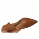 Woman's highfronted pointy shoe with zipper and studs in tan-colored leather heel 7 - Available sizes:  42, 43