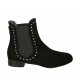 Botines para mujer con elasticos y tachuelas en gamuza negra tacon 2 - Tallas disponibles:  33