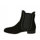 Bottines pour femmes avec élastiques et goujons en daim noir talon 2 - Pointures disponibles:  33