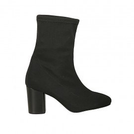 Stivaletto da donna in tessuto elasticizzato nero tacco 7 - Misure disponibili: 32