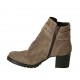 Bottines pour femmes avec fermeture éclair et bande avec goujons en daim taupe talon 5 - Pointures disponibles:  42, 43, 44