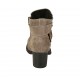 Bottines pour femmes avec fermeture éclair et bande avec goujons en daim taupe talon 5 - Pointures disponibles:  42, 43, 44