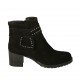 Bottines pour femmes avec fermeture éclair et bande avec goujons en daim noir talon 5 - Pointures disponibles:  43