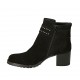 Stivaletto da donna con cerniera e fascia con borchie in camoscio nero tacco 5 - Misure disponibili: 33, 43
