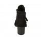 Stivaletto da donna con cerniera e fascia con borchie in camoscio nero tacco 5 - Misure disponibili: 43