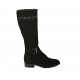 Woman's boot with zipper, buckle and studs in black suede heel 2 - Available sizes:  34, 43