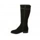 Damenstiefel mit Reißverschluss, Schnalle und Nieten aus schwarzem Wildleder Absatz 2 - Verfügbare Größen:  34, 43