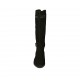Woman's boot with zipper, buckle and studs in black suede heel 2 - Available sizes:  34, 43