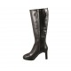Stivale da donna con plateau e cerniera in pelle nera tacco 8 - Misure disponibili: 42, 43