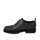 Scarpa accollata da donna in pelle nera marmorizzata tacco 3 - Misure disponibili: 43, 44