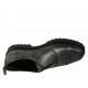 Scarpa accollata da donna in pelle nera marmorizzata tacco 3 - Misure disponibili: 43, 44