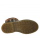 Bottine pour femmes avec fermeture éclair et boucles en cuir marron et tissu écossais talon 3 - Pointures disponibles:  32, 33, 34, 42, 43, 44, 45