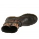 Bottine pour femmes avec fermeture éclair et boucles en cuir marron et tissu écossais talon 3 - Pointures disponibles:  32, 33, 34, 42, 43, 44, 45