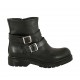 Bottines pour femmes avec fermeture éclair et deux boucles en cuir noir talon 3 - Pointures disponibles:  33
