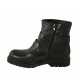 Bottines pour femmes avec fermeture éclair et deux boucles en cuir noir talon 3 - Pointures disponibles:  33