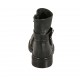 Woman's ankle boot with zipper and two buckles in black leather heel 3 - Available sizes:  33