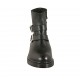 Bottines pour femmes avec fermeture éclair et deux boucles en cuir noir talon 3 - Pointures disponibles:  33