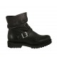 Bottines pour femmes avec boucle et fermeture éclair en cuir de couleur noir talon 3 - Pointures disponibles:  32, 34