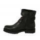 Bottines pour femmes avec boucle et fermeture éclair en cuir de couleur noir talon 3 - Pointures disponibles:  32, 34