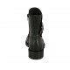 Stivaletto da donna con cerniera e fibbie in pelle liscia nera tacco 3 - Misure disponibili: 32