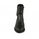 Stivaletto da donna con cerniera e fibbie in pelle liscia nera tacco 3 - Misure disponibili: 32