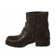 Bottines pour femmes avec fermeture éclair et boucles en cuir marron avec talon 3 - Pointures disponibles:  32, 33