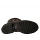 Botin para mujer con cremallera y hebillas en piel marron tacon 3 - Tallas disponibles:  32, 33