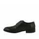 Herrenderbyschuh aus schwarzem Leder mit Schnüren und Broguedekoration - Verfügbare Größen:  36, 37, 38, 46, 47, 48, 49, 50
