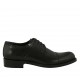 Scarpa derby da uomo con lacci e puntale in pelle nera - Misure disponibili: 36, 37, 38