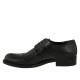 Scarpa derby da uomo con lacci e puntale in pelle nera - Misure disponibili: 36, 37, 38