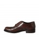 Chaussure richelieu élégant avec bout golf pour hommes en cuir marron foncé  - Pointures disponibles:  37, 38, 46, 47, 49, 50