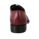 Chaussure derby à lacets pour hommes avec bout droit fleuri en cuir bordeaux  - Pointures disponibles:  36, 37, 38, 46, 47, 48, 49, 50