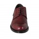 Chaussure derby à lacets pour hommes avec bout droit fleuri en cuir bordeaux  - Pointures disponibles:  36, 37, 38, 46, 47, 48, 49, 50