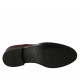 Zapato derby para hombres con cordones y puntera floral en piel granate  - Tallas disponibles:  36, 37, 38, 46, 47, 48, 49, 50