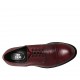 Chaussure derby à lacets pour hommes avec bout droit fleuri en cuir bordeaux  - Pointures disponibles:  36, 37, 38, 46, 47, 48, 49, 50