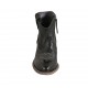 Stivaletto texano da donna con cerniera e punta ricamata in pelle nera tacco 5 - Misure disponibili: 32, 33, 43, 44, 45, 46