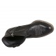 Woman's Texan ankle boot with zipper and embroidered captoe in black leather heel 5 - Available sizes:  32, 33, 43, 44, 45, 46
