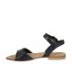 Sandale pour femmes avec courroie en cuir noir talon 1 - Pointures disponibles:  43, 44, 46, 47
