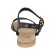 Sandale pour femmes avec courroie en cuir noir talon 1 - Pointures disponibles:  43, 44, 46, 47