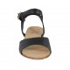 Sandale pour femmes avec courroie en cuir noir talon 1 - Pointures disponibles:  43, 44, 46, 47