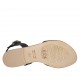Sandalia para mujer con cinturon en piel negra tacon 1 - Tallas disponibles:  43, 44, 46, 47