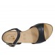 Sandale pour femmes avec courroie en cuir noir talon 1 - Pointures disponibles:  43, 44, 46, 47