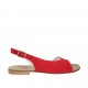 Sandalo da donna in camoscio rosso tacco 1 - Misure disponibili: 33, 34, 42, 43, 44, 45, 46, 47