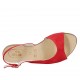 Sandalo da donna in camoscio rosso tacco 1 - Misure disponibili: 33, 34, 42, 43, 44, 45, 46, 47